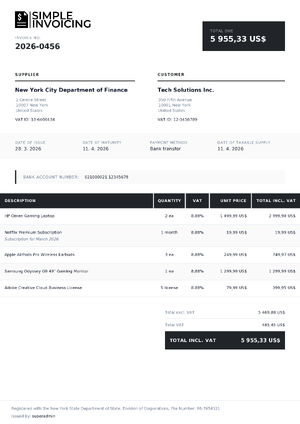 New Invoice Examples Create new invoice | Simple Invoicing